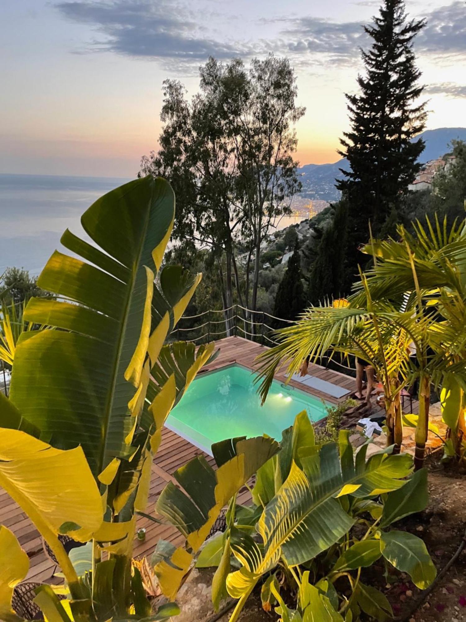 Modern Seaview Villa With Pool Above Monaco 그리말디 외부 사진