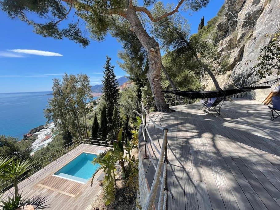 Modern Seaview Villa With Pool Above Monaco 그리말디 외부 사진